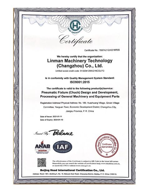 TRUNG QUỐC Lingman Machinery Technology (Changzhou) Co., Ltd. Chứng chỉ